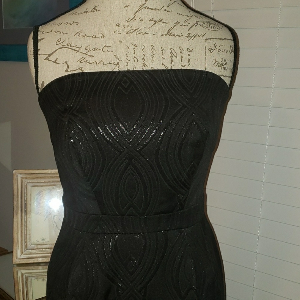 Shiny Strapless Cocktail Dress